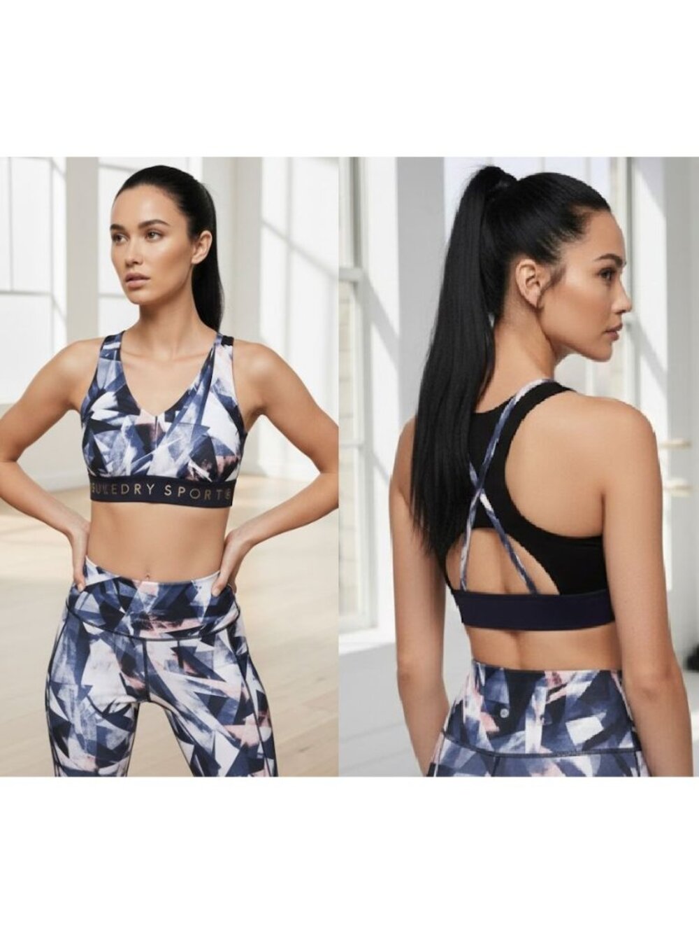 ❤️Superdry Sport Womens Sz 8 Active Sports Bra Top Mesh Back Cut Out Athletic Ne